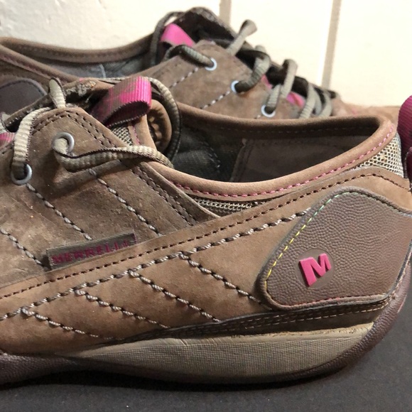 Merrell Brown Stone Women's Casual Lace Up Leather Shoes - Picture 4 of 8